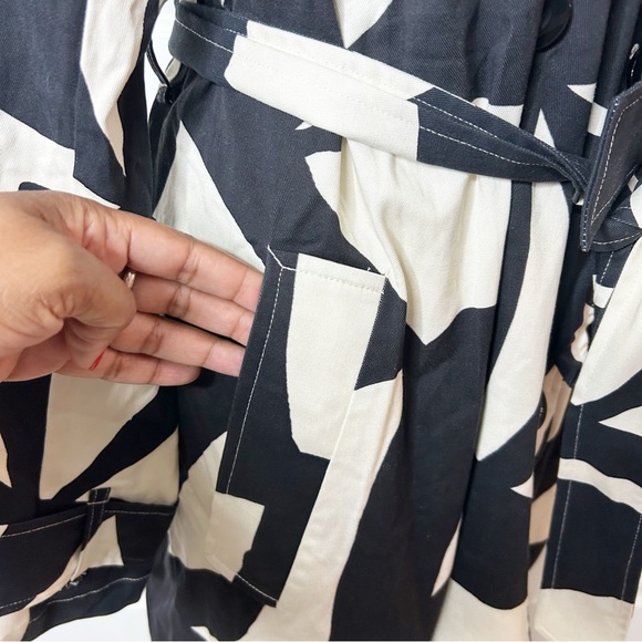 11 Honoré Demi Abstract Print Cotton Blend Trench Coat - Picture 12 of 15